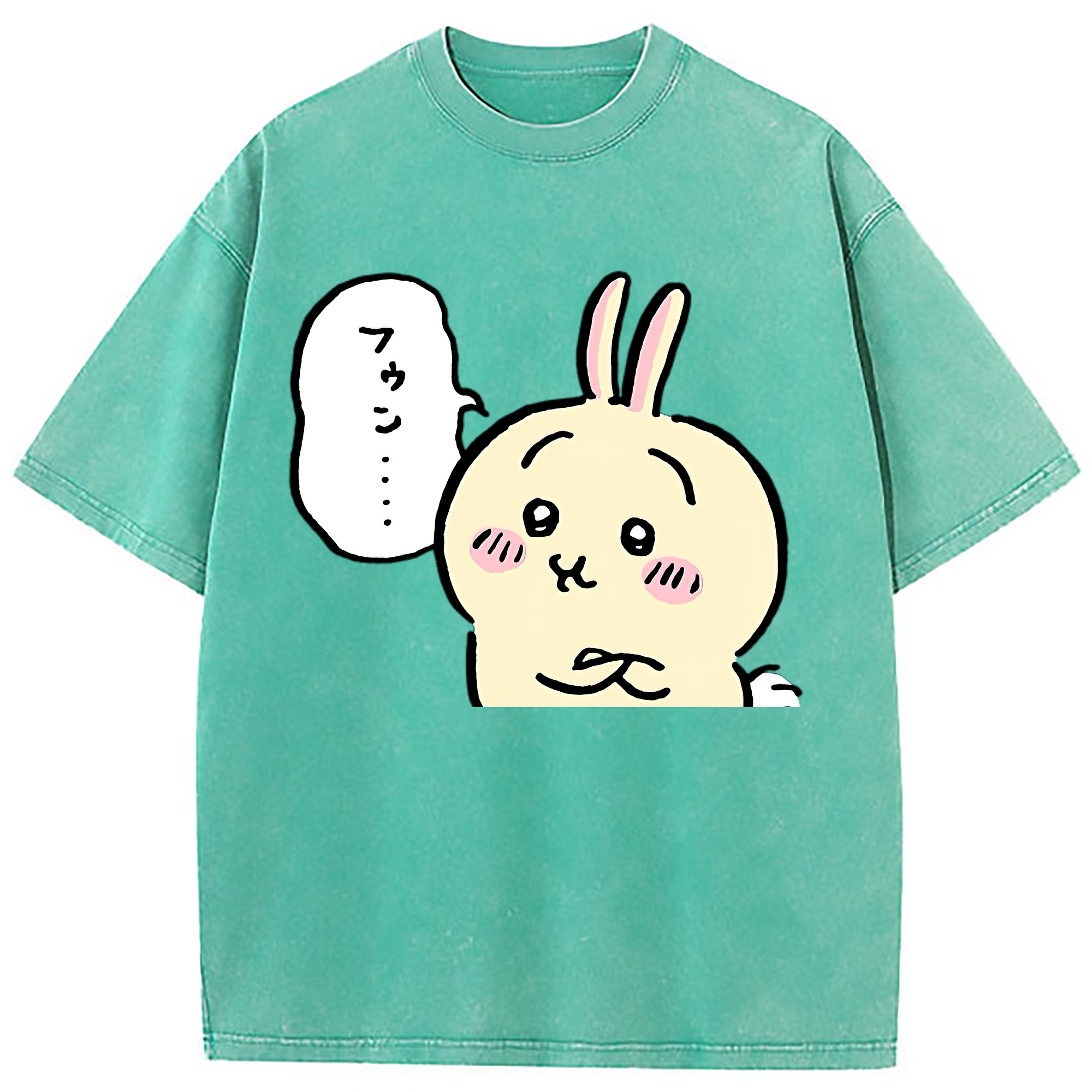 （画像用） ちいかわ うさぎ Chii-kawa usagi 綿100% ヴィンテージ風 半袖Tシャツ（フロントプリント）